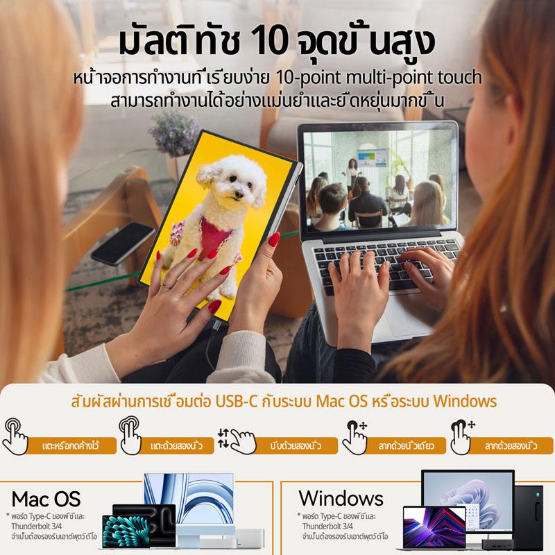 Intehill U13ZT จอพกพา 13.4 นิ้ว 4K+ (3840×2400) 60Hz IGZO หน้าจอสัมผัส (จอพกพา สัมผัส)