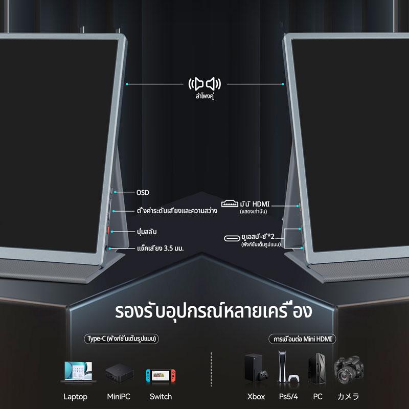 Intehill U13NA จอมอนิเตอร์พกพา 13.4 นิ้ว 4K+ (3840×2400) 60Hz IGZO