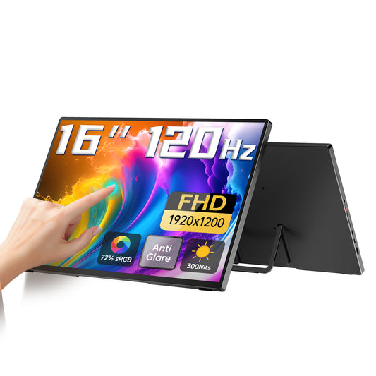 Intehill F16ZT จอคอมพกพา 16 นิ้ว FHD+ (1920×1200) 120Hz IPS หน้าจอสัมผัส (จอพกพา สัมผัส)