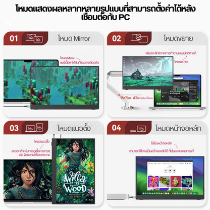 Intehill F15NA จอมอนเตอร์ 15.6 นิ้ว FHD 1080p (1920×1080) 60Hz IPS จอเชื่อมโน๊ตบุ๊ค