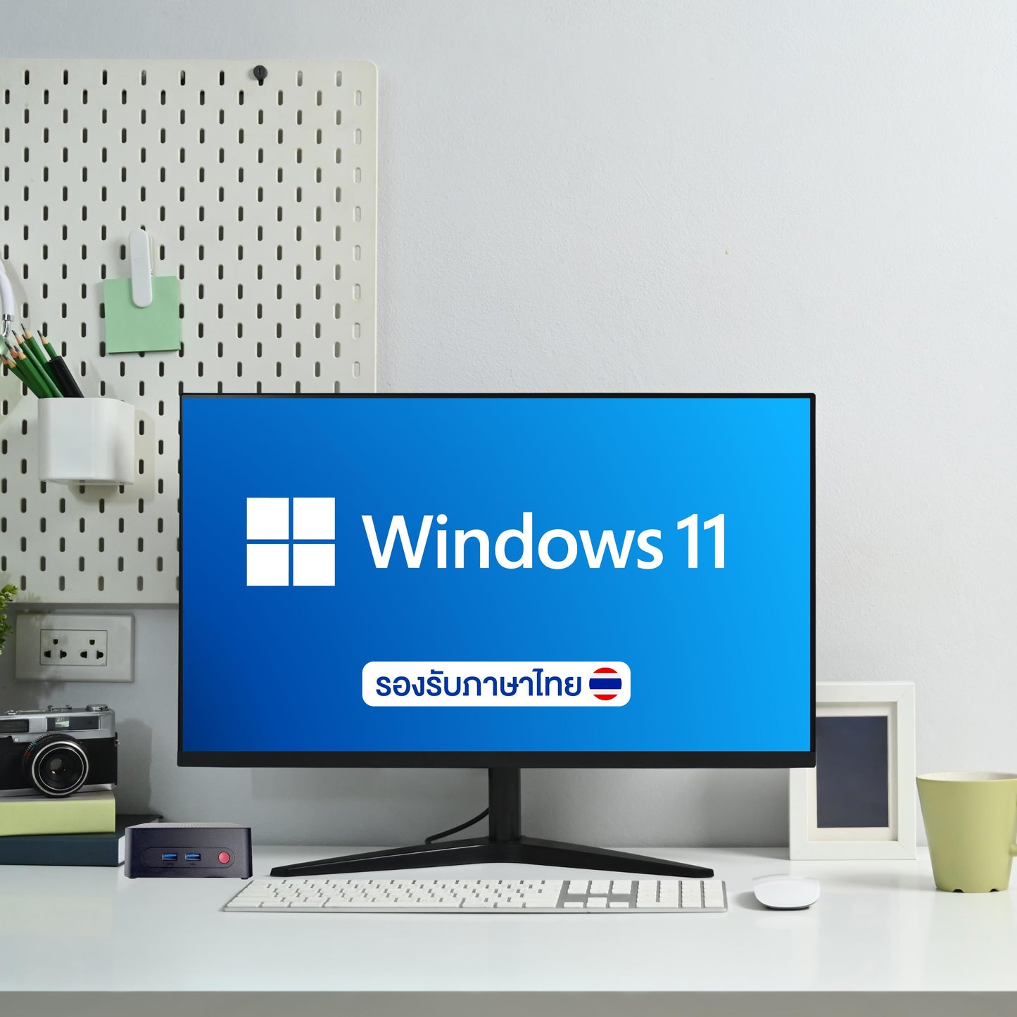 มินิพีซีสำหรับงานออฟฟิศ ใช้งานประจำวัน รองรับ Wi-Fi บลูทูธ พอร์ต HDMI สองพอร์ต DLL600E Mini PC (Intel N100, RAM 8GB DDR4, SSD 128GB)