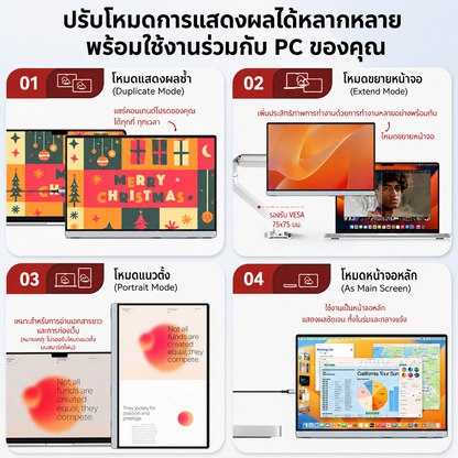 Intehill F14ZA ไม่สัมผัสหน้าจอ จอมอนิเตอร์ 14 นิ้ว FHD 1200P (1920×1200) 60Hz IPS จอเชื่อมโน๊ตบุ๊ค No Touchscreen