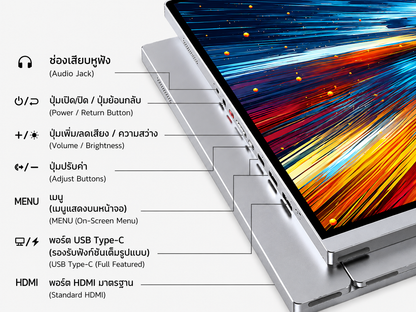 Intehill U13ZC จอแยกพกพา ไม่สัมผัสหน้าจอ 13.4 นิ้ว 4K+ (3840×2400) 60Hz IGZO No Touch screen