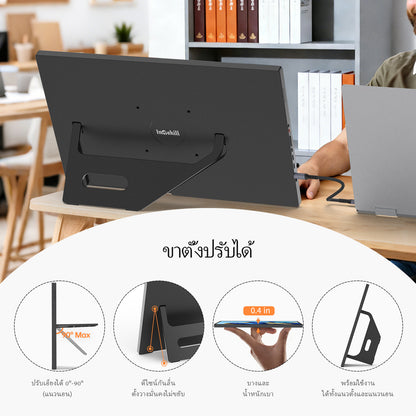 Intehill T16PB/สีดำ จอคอมพกพา FHD 1200P 16 นิ้ว (1920×1200) FHD 120Hz IPS หน้าจอสัมผัส Touchscreen