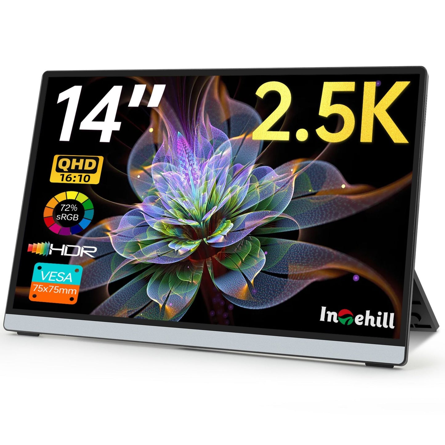 Intehill Q14ZA ไม่สัมผัสหน้าจอ จอมอนเตอร์ 14 นิ้ว QHD 2.5K (2560×1600) 60Hz IPS จอเชื่อมโน๊ตบุ๊ค