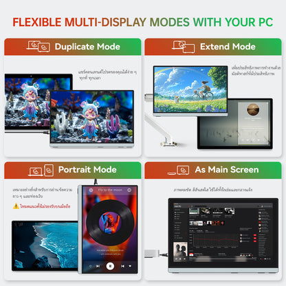 Intehill Q14ZA ไม่สัมผัสหน้าจอ จอมอนเตอร์ 14 นิ้ว QHD 2.5K (2560×1600) 60Hz IPS จอเชื่อมโน๊ตบุ๊ค