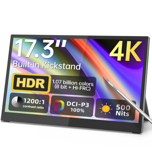 Intehill U17ZT จอคอมพกพา 17.3 นิ้ว 4K UHD (3840×2160) 60Hz IPS หน้าจอสัมผัส จอแยก รองรับปากกา 4096 ระดับแรงกด